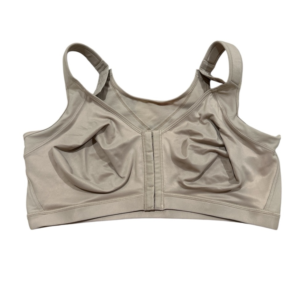Tan Bra with Molded Cups and Front Zipper